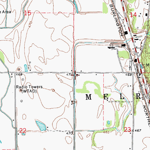 Topographic Map of Leroy School (historical), IL