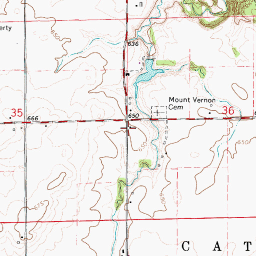 Topographic Map of Sugar Grove School (historical), IL