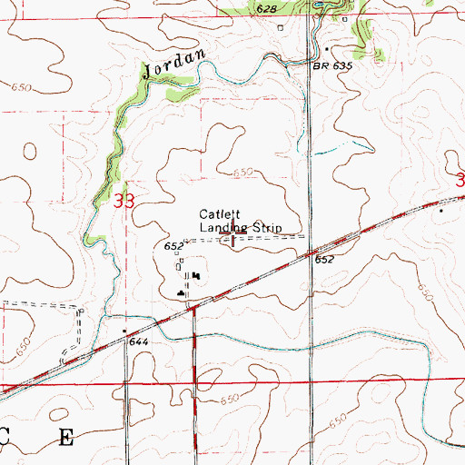 Topographic Map of Catlett Landing Strip (historical), IL