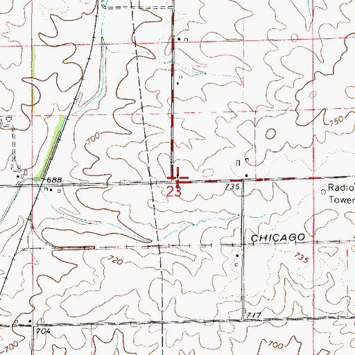 Topographic Map of Corner Chapel (historical), IL