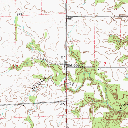 Topographic Map of Red Oak School (historical), IL