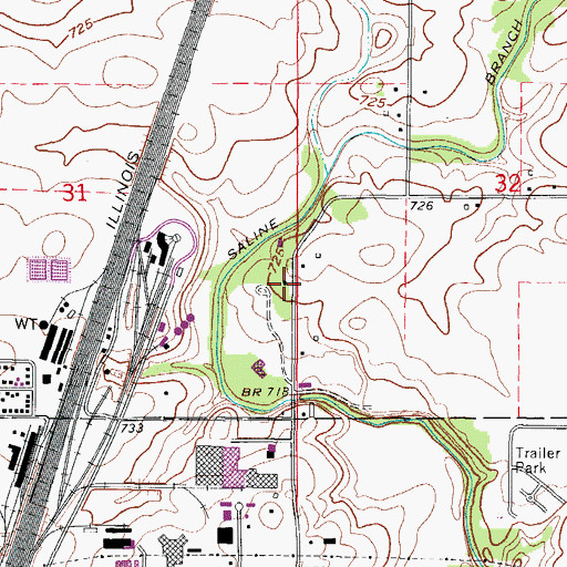 Topographic Map of Stewart School (historical), IL