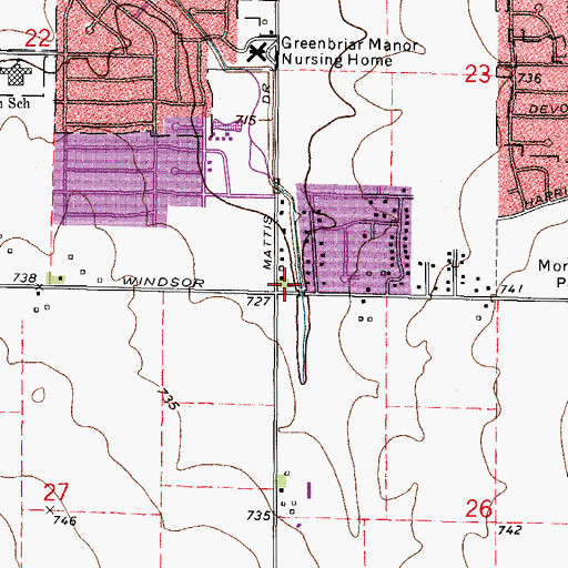 Topographic Map of Equity School (historical), IL
