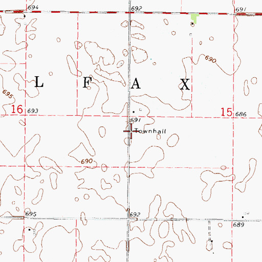 Topographic Map of Colfax Townhall, IL