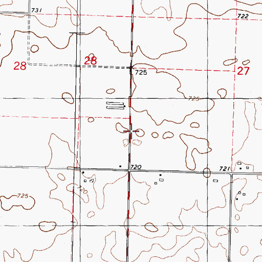 Topographic Map of Bosserman School (historical), IL