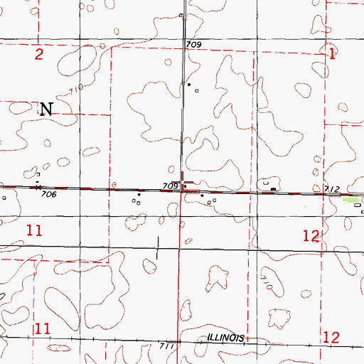Topographic Map of Champion School (historical), IL