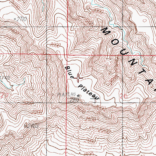 Topographic Map of Blue Plateau, AZ