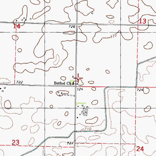 Topographic Map of Elwood School (historical), IL