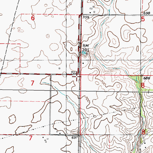 Topographic Map of Madden School (historical), IL