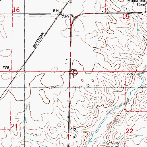 Topographic Map of Pleasant Grove School (historical), IL