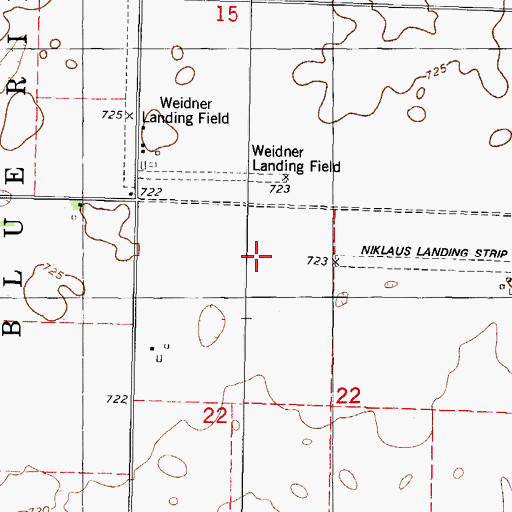 Topographic Map of Weidner Landing Field (historical), IL
