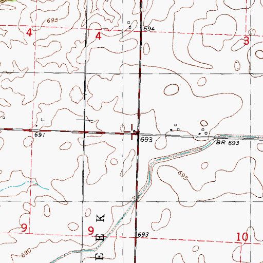 Topographic Map of Pleasant Ridge School (historical), IL