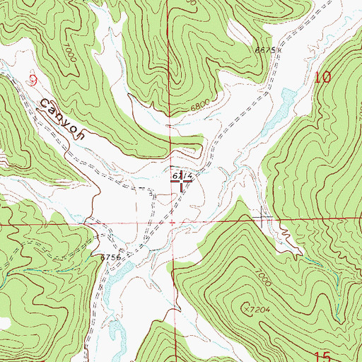 Topographic Map of Round Mountain Canyon, CO