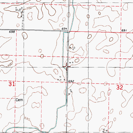 Topographic Map of Kentucky Church (historical), IL