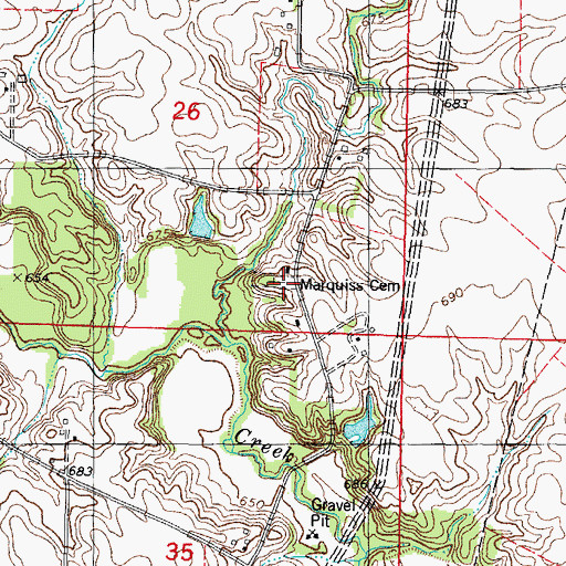 Topographic Map of Piatt School (historical), IL