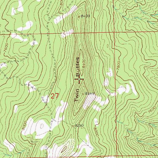 Topographic Map of Twin Buttes, CO