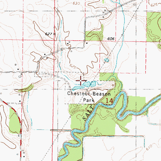 Topographic Map of Chestnut-Beason Park, IL