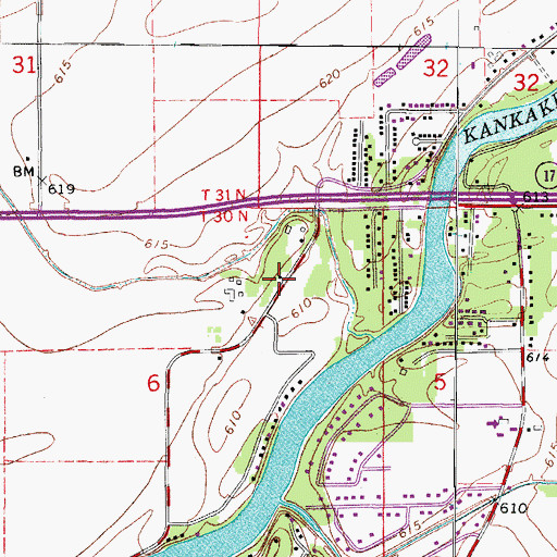 Topographic Map of Beebetown School (historical), IL