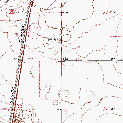 Topographic Map of Brown School (historical), IL