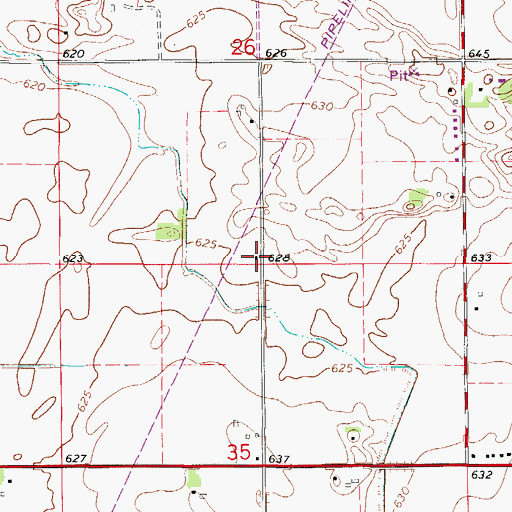Topographic Map of Brown School (historical), IL