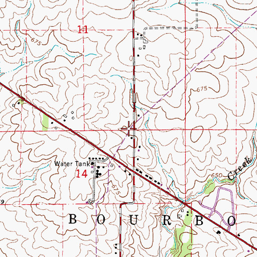 Topographic Map of Burnham School (historical), IL