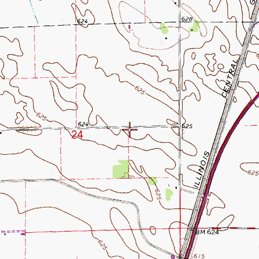 Topographic Map of Devere School (historical), IL