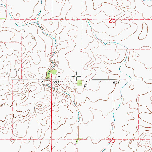 Topographic Map of Gamble School (historical), IL