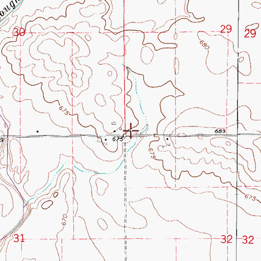 Topographic Map of Goss School (historical), IL