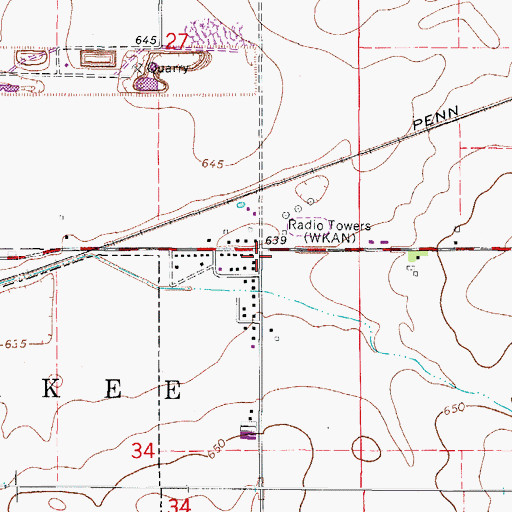 Topographic Map of Grinnell School (historical), IL