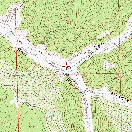 Topographic Map of Left Fork Red Rock Canyon, CO