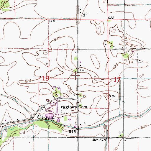 Topographic Map of Leggtown School (historical), IL