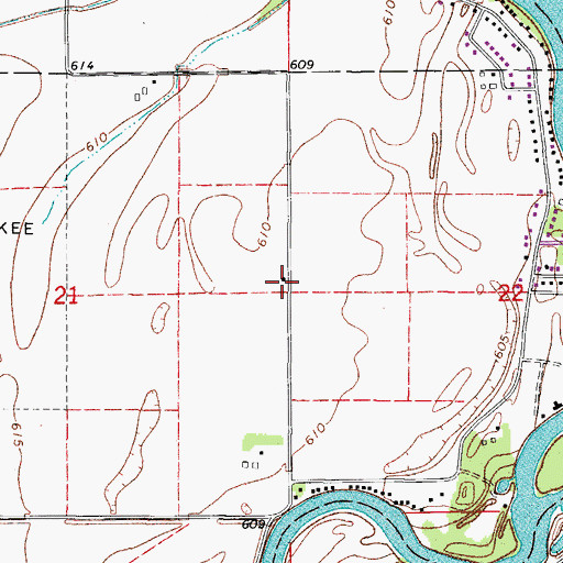 Topographic Map of Mellen School (historical), IL
