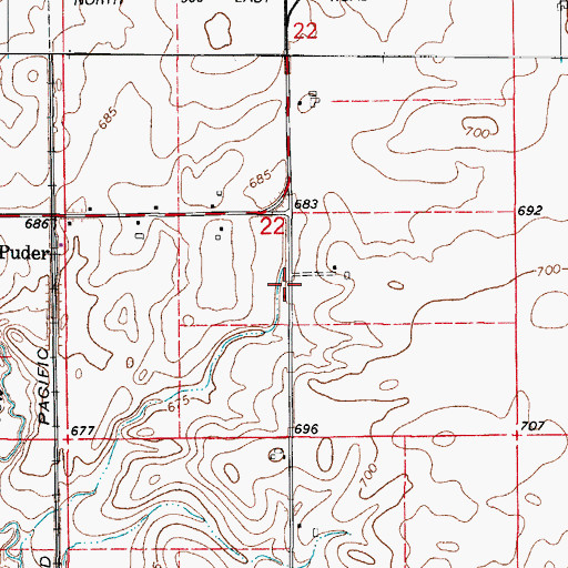 Topographic Map of Ostrander School (historical), IL