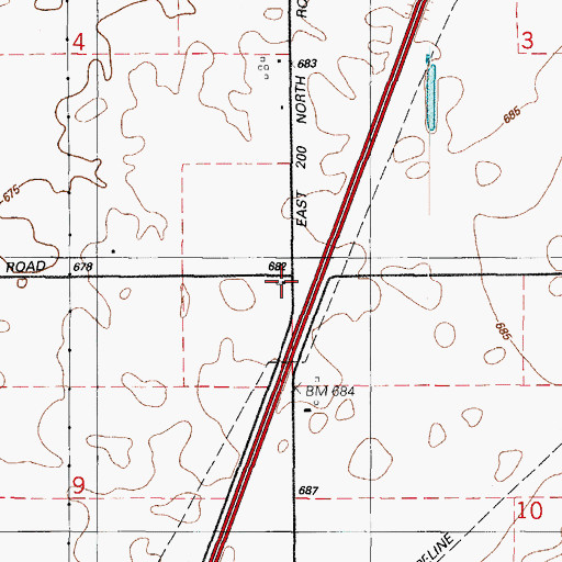 Topographic Map of Range School (historical), IL