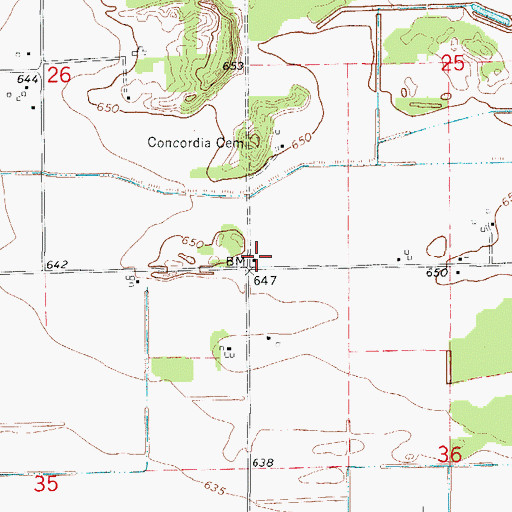 Topographic Map of Wingerter School (historical), IL