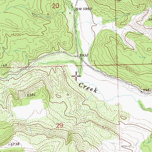 Topographic Map of Carr Creek, CO