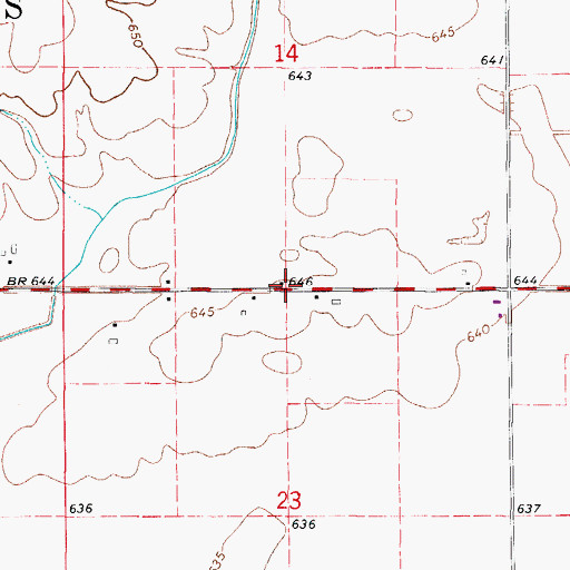 Topographic Map of Worrell School (historical), IL