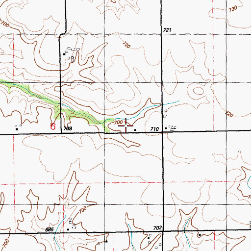 Topographic Map of Brownsville School (historical), IL