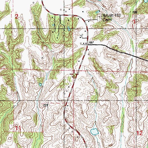 Topographic Map of Brush Hill School (historical), IL