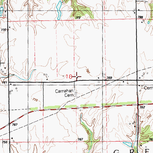 Topographic Map of Carbon High School (historical), IL
