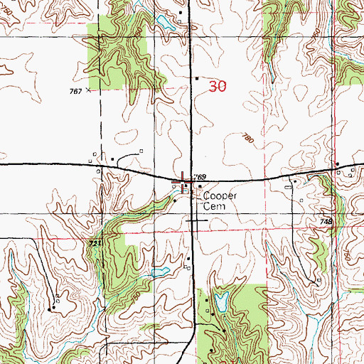 Topographic Map of Greenbower School (historical), IL