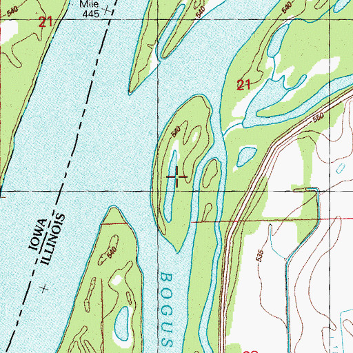 Topographic Map of Island Number 347, IL