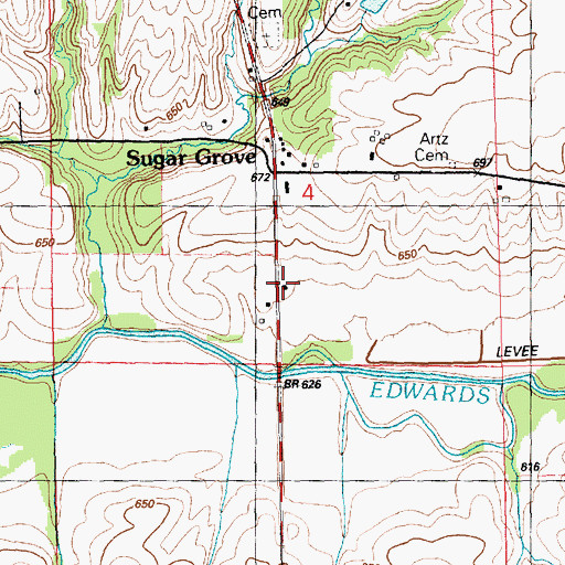 Topographic Map of Maple Grove School (historical), IL