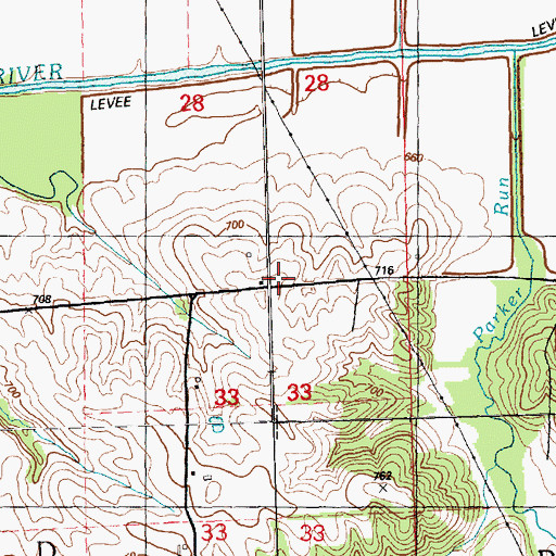 Topographic Map of Merryman School (historical), IL