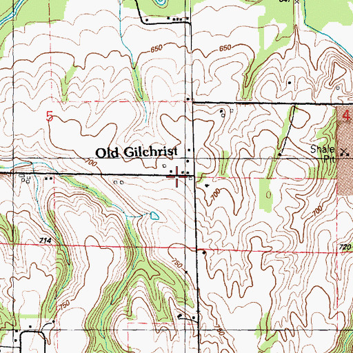 Topographic Map of Old Gilchrist School (historical), IL