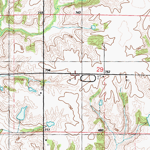 Topographic Map of Pleasant View School (historical), IL