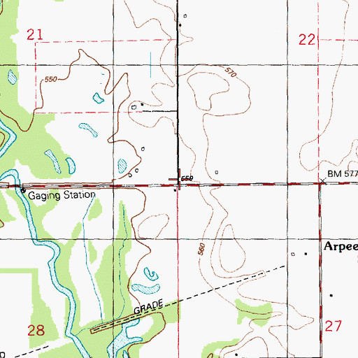Topographic Map of Prouty School (historical), IL