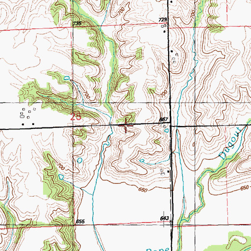 Topographic Map of Stony Point School (historical), IL