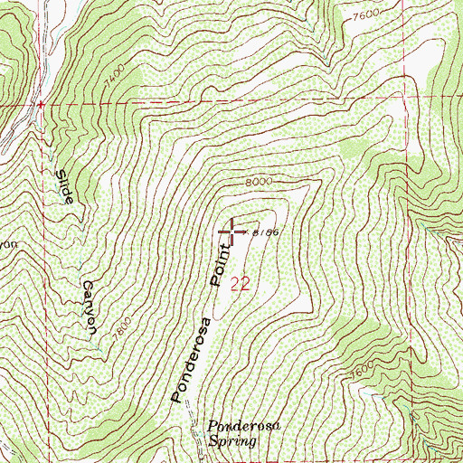 Topographic Map of Ponderosa Point, CO