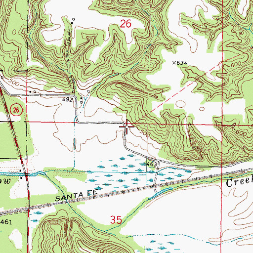 Topographic Map of Crow Creek School (historical), IL